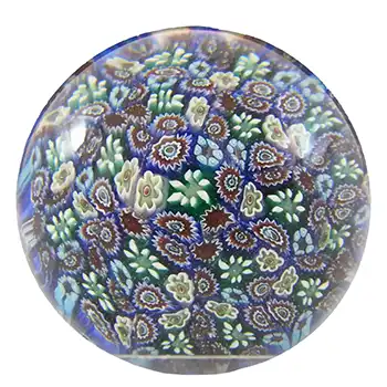 (image for) MARKED Murano Vintage ALT Millefiori Glass Paperweight