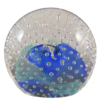 (image for) BOXED Caithness Vintage Blue Glass "Reflections '93" Paperweight