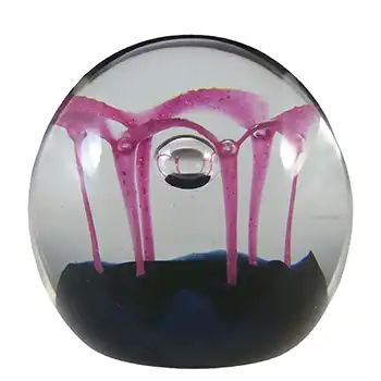 (image for) MARKED Caithness Pink & Blue Glass "Maydance" Paperweight