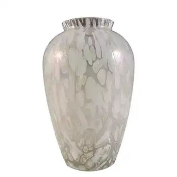 (image for) MARKED Royal Brierley Iridescent White Glass 'Studio' Vase
