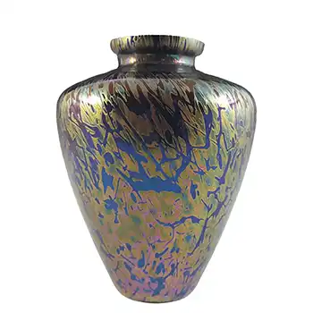 (image for) MARKED Royal Brierley Vintage Black Glass 'Studio' Vase