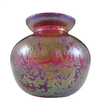 (image for) MARKED Royal Brierley Iridescent Pink Glass 'Studio' Vase