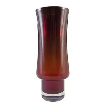 (image for) Riihimaki / Riihimaen Lasi Oy Finnish Red Glass Retro Vase