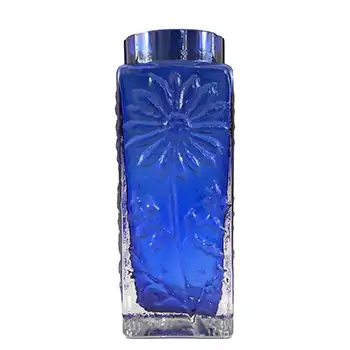 (image for) Dartington Blue Glass Frank Thrower 'Marguerite' Flower Vase FT228