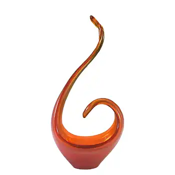 (image for) Viartec Murano Style Selenium Red & Orange Spanish Glass Sculpture