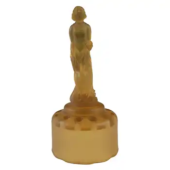 (image for) Müller & Co 'September Morn' Art Deco Amber Glass Lady Figurine
