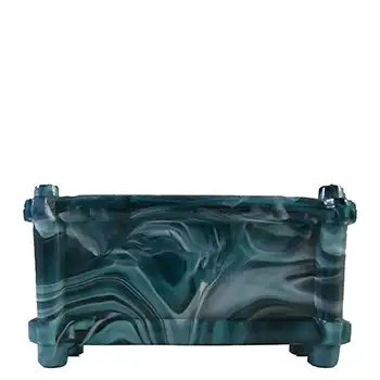 (image for) Sowerby #1231 MARKED Victorian Turquoise Malachite/Slag Glass Bowl