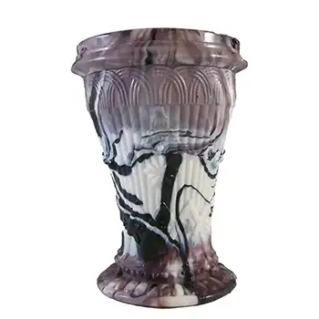 (image for) John Derbyshire Victorian Purple Slag / Malachite Glass Vase