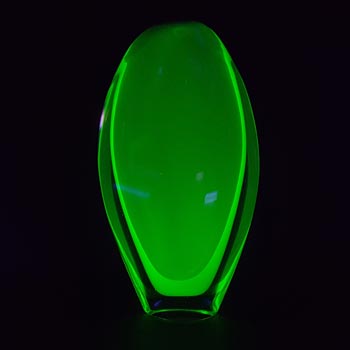 (image for) Arte Nuova Murano Sommerso Blue & Uranium Yellow Glass Vase
