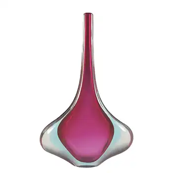 (image for) Murano Pink & Blue Sommerso Glass Vintage Stem Vase