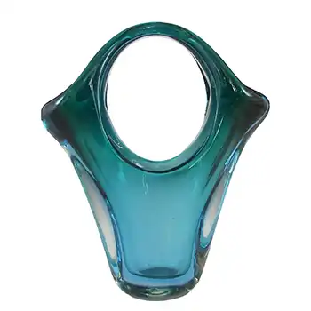 (image for) Murano Turquoise & Blue Sommerso Glass Vintage Vase