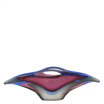 (image for) Murano Large 2kg Pink & Blue Sommerso Glass Sculpture Bowl