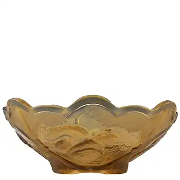 (image for) Sowerby Art Deco Amber Glass Squirrel Centrepiece Bowl