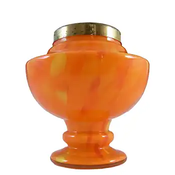 (image for) Czech Red & Orange Spatter / Splatter Glass Posy Vase