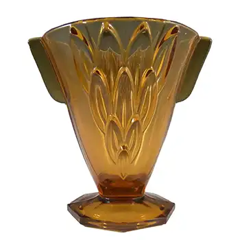 (image for) Stölzle #19083 Czech Art Deco 1930's Amber Glass Vase