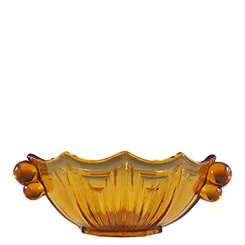 (image for) Stölzle Czech Vintage Art Deco 1930's Large Amber Glass Bowl