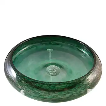 (image for) MARKED Strathearn Green & Copper Aventurine Glass Bowl B029