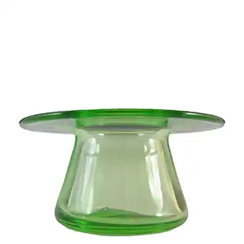 (image for) MARKED Stuart & Sons Stourbridge Green Glass Posy Bowl