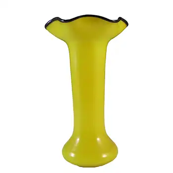 (image for) Czech / Bohemian 1930's Yellow & Black Tango Glass Vase