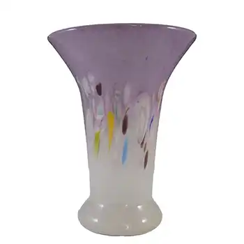 (image for) LARGE Vasart or Strathearn Purple Mottled Glass Vase V022