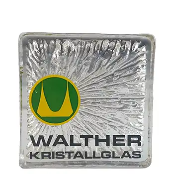 (image for) Walther Kristallglas German Glass Advertising Block / Slab