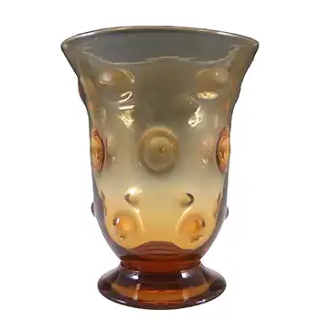 (image for) MARKED Thomas Webb Golden Amber Glass Bull's Eye Vase