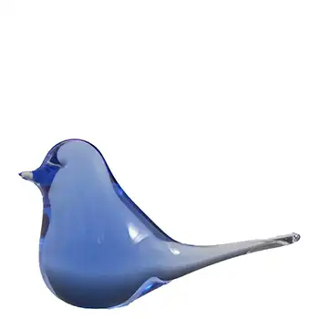 (image for) Wedgwood Blue Glass Lilliput Long-Tailed Bird Paperweight L5022