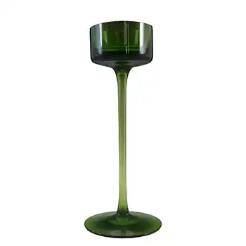 (image for) MARKED 8" Wedgwood Green Glass Brancaster Candlestick RSW15