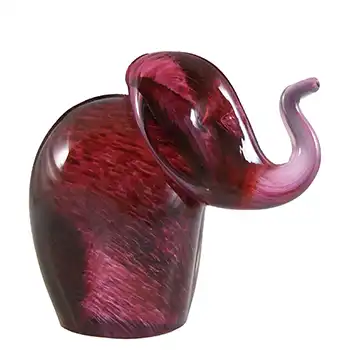(image for) MARKED Wedgwood Speckled Pink Glass Elephant Paperweight RSW405