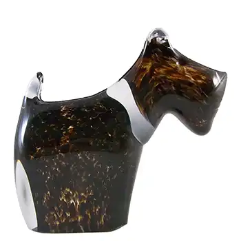 (image for) MARKED Wedgwood Brown Glass Scottie Dog / Terrier SG418