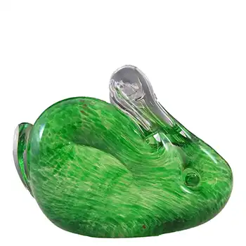(image for) Wedgwood Speckled Green Glass Rabbit Paperweight SG422