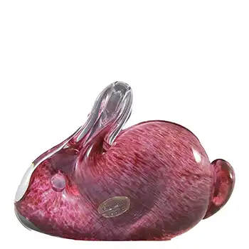 (image for) MARKED Wedgwood Speckled Pink Glass Rabbit RSW413