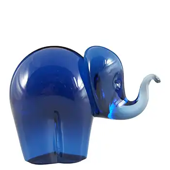 (image for) MARKED Wedgwood Blue Glass Elephant Paperweight RSW405