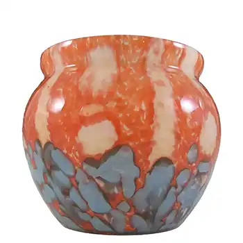 (image for) Franz Welz Czech Red & Blue Glass 'Bubbles + Spots' Vase