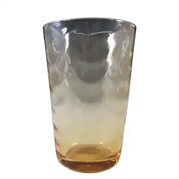 (image for) Whitefriars #8473 Marriott Powell Golden Amber Glass 6" Wave Ribbed Vase