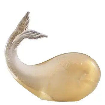(image for) Murano Venetian Vintage Gold Leaf Glass Whale Sculpture
