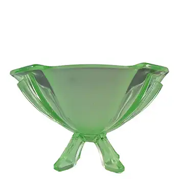(image for) Stölzle #19283 Czech Art Deco Vintage Green Glass Bowl