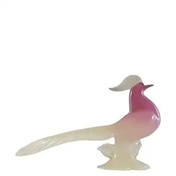 (image for) Archimede Seguso Alabastro Pink Murano Glass Pheasant Bird