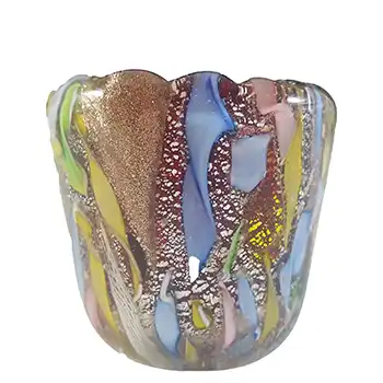 (image for) AVEM Murano Zanfirico Bizantino / Tutti Frutti Red Glass Vase