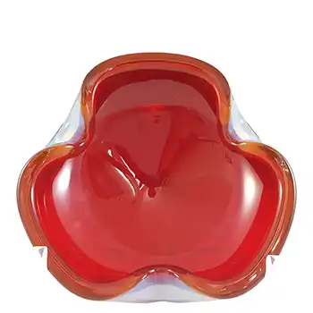 (image for) Murano Biomorphic Red + Opalescent Glass Bowl / Ashtray