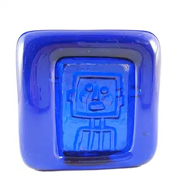 (image for) Boda Vintage Swedish Blue Glass Robot Bowl by Erik Hoglund