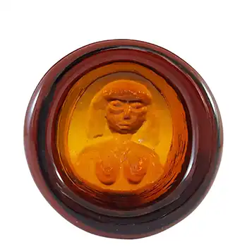 (image for) Boda Vintage Amber Glass Nude Lady "Eve" Bowl by Erik Hoglund