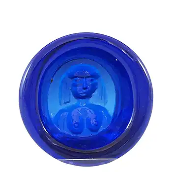 (image for) Boda Vintage Blue Glass Nude Lady "Eve" Bowl by Erik Hoglund