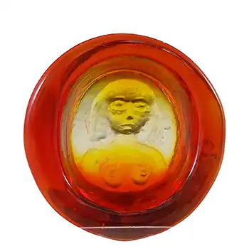 (image for) Boda Vintage Orange Glass Nude Lady "Eve" Bowl by Erik Hoglund