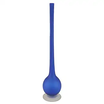(image for) Carlo Moretti Satinato Blue Murano Glass Tall 18" Stem Vase