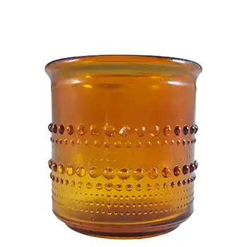 (image for) Cascade / Wood Bros or Nuutajarvi Amber Glass 'Kastehelmi' Pot