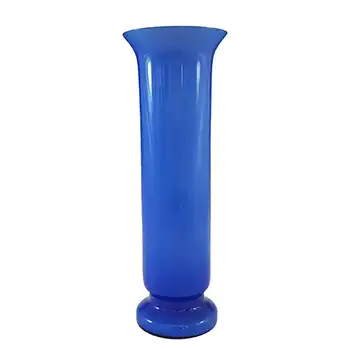 (image for) Empoli 1970's Italian Blue Retro Cased Glass Vase