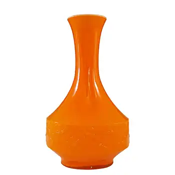 (image for) Empoli 1970's Italian Orange Retro Cased Glass Vase