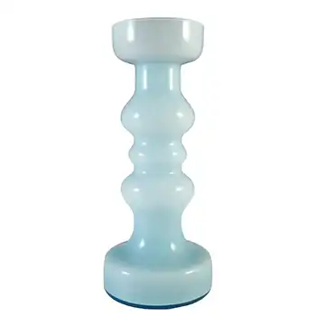 (image for) Empoli 1970's Italian Blue Retro Cased Glass Hooped Vase