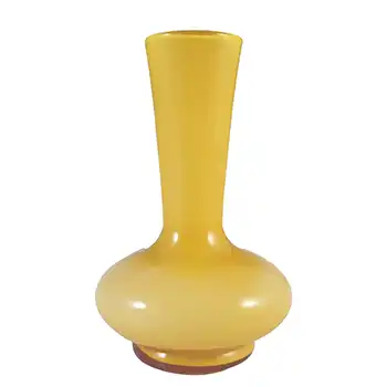 (image for) Empoli Vintage Italian Amber Retro Cased Glass Vase